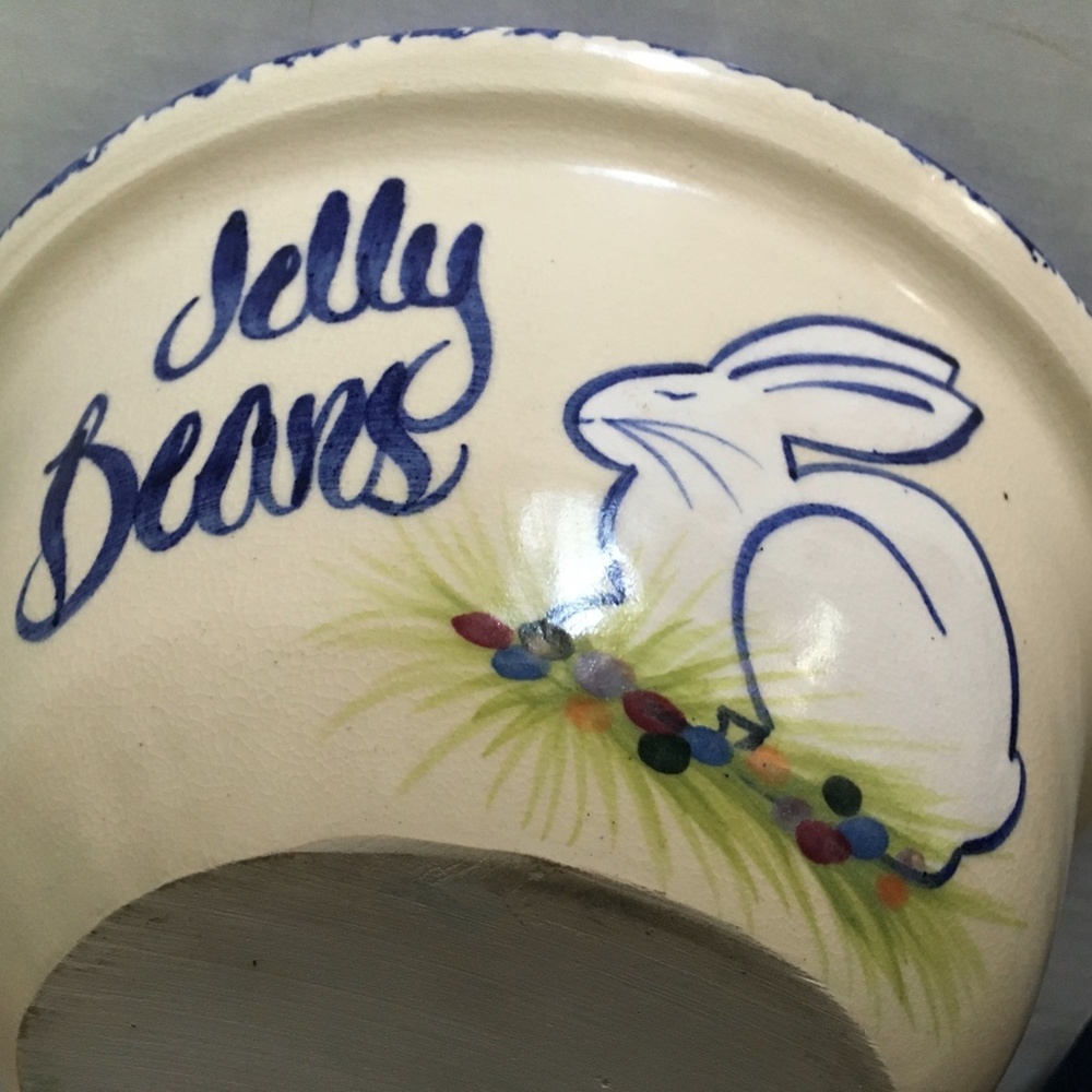 Folk Art Ceramic Jelly Bean Designed BOWL